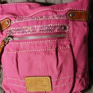 Pink fossil crossbody